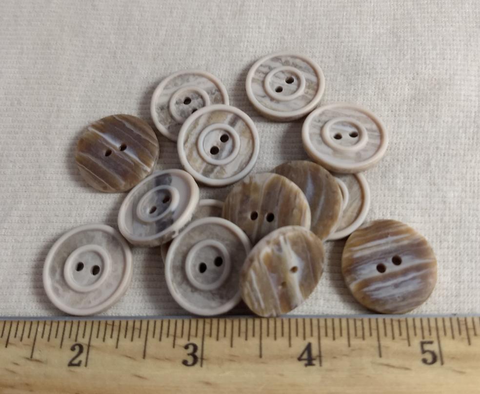 Button #94211 #2 Hole #Cream #Rim #Abs #10pc