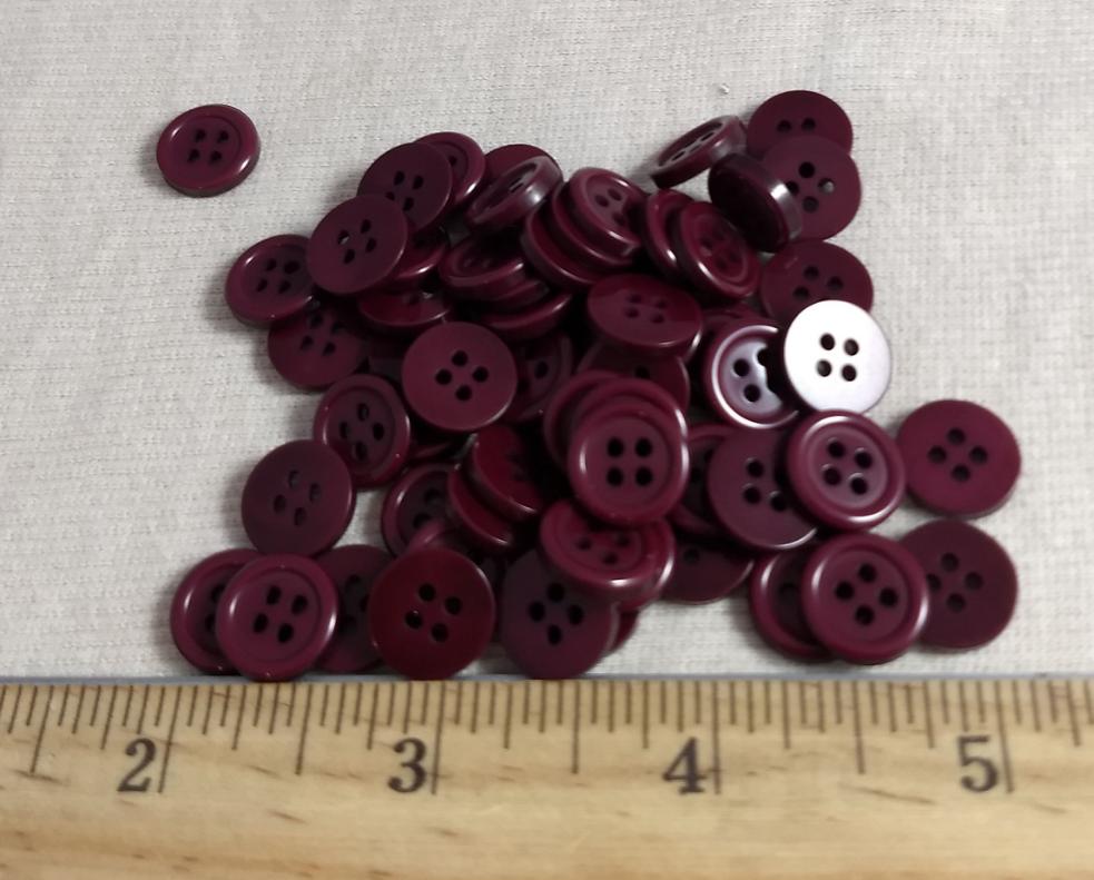 Button #P-Rim #4 Hole #Red #Rim #Basic #Polyester #10pc