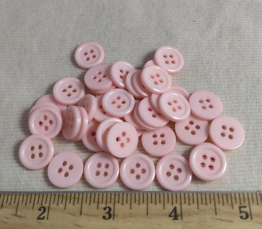 Button #Basic #P-Rim #4 Hole #Pink #Polyester #10pc