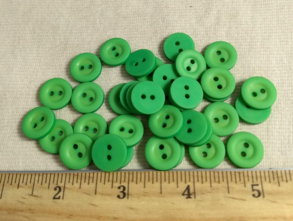 Button #OPJanet #2 Hole #Green #Rim #Basic #Polyester #10pc