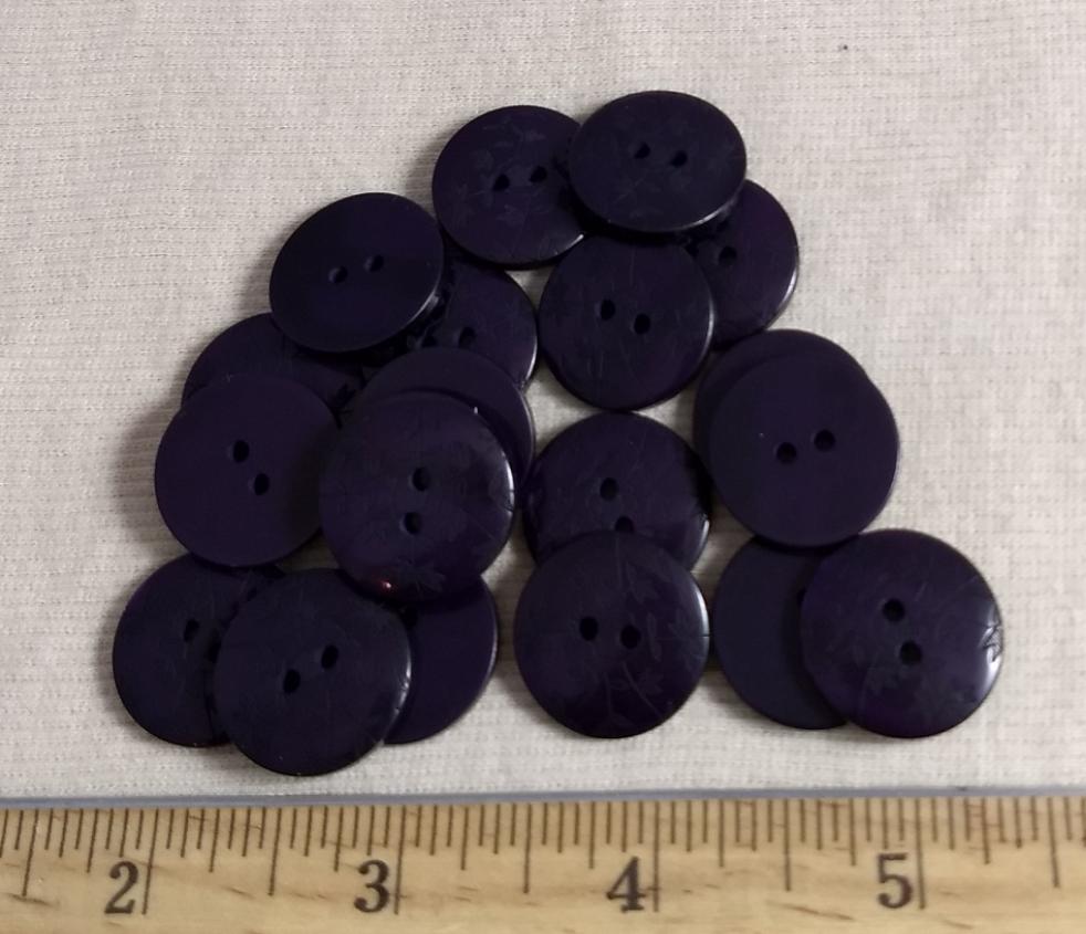 Button #1308 #2 Hole #Purple #Flower #Polyester #10pc