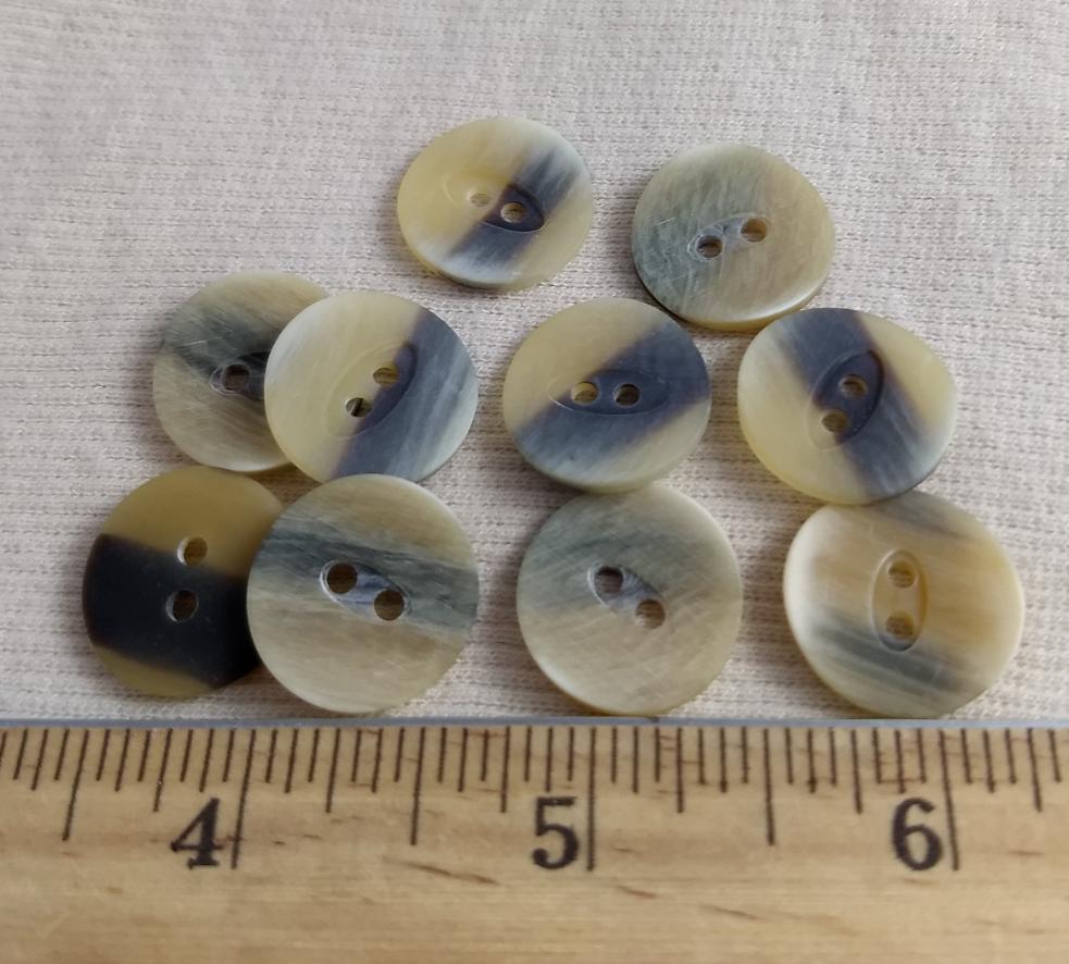 Button #23017 #2 Hole #Cream #Imitation #Horn #Polyester #10pc