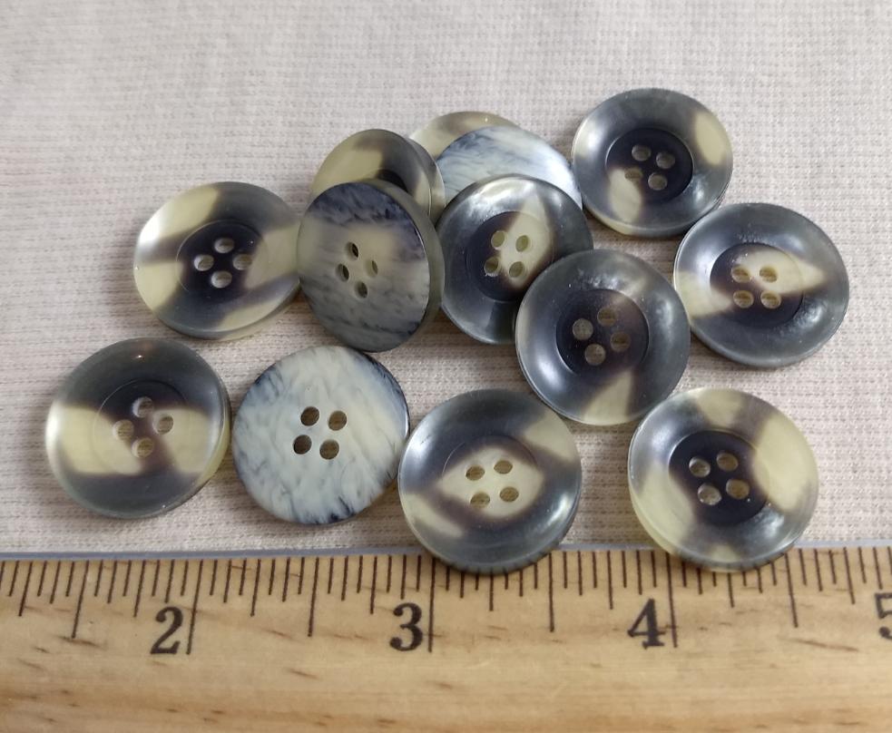 Button #P9006 #4 Hole #Multi #Rim #Polyester #10pc
