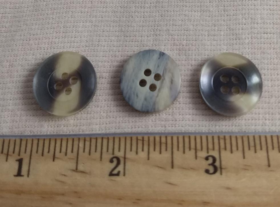 Button #P9006 #4 Hole #Multi #Rim #Polyester #10pc