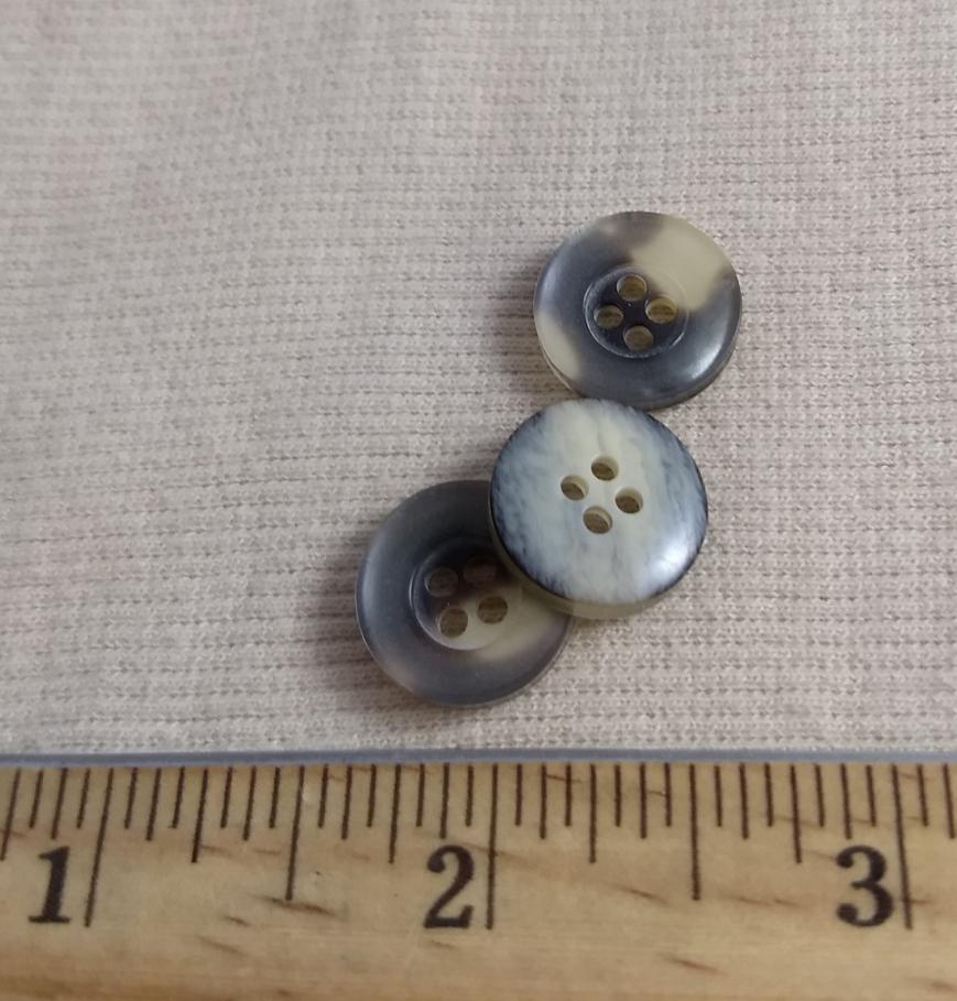 Button #P9006 #4 Hole #Multi #Rim #Polyester #10pc