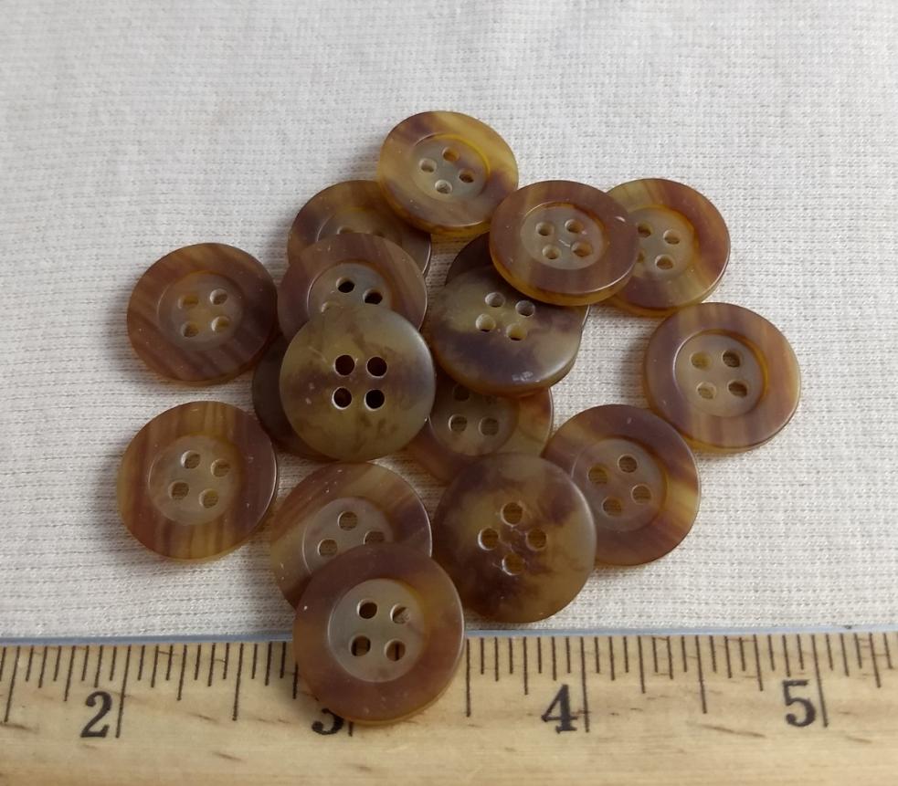 Button #1316 #4 Hole #Brown #Rim #Imitaion #Horn #10pc