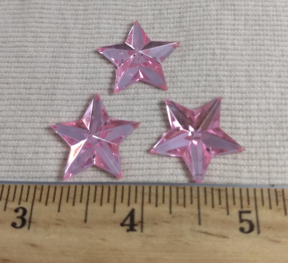 Bead #A47 #2-Holes #Light-Pink #Star #10pc