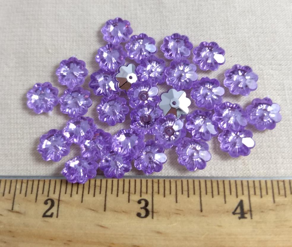 Flower #1-Hole #Purple #Acrylic #50pc
