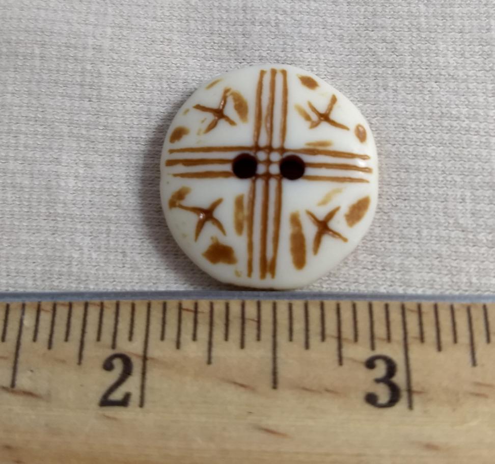 Button #1367 #2 Hole #Brown #Imitation #Bone #Abs #10pc