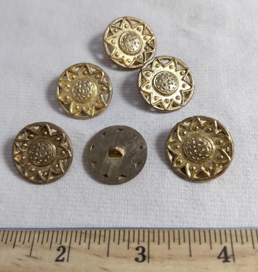 Button AL6133 #Shank #Antique-Gold #Rim #Alloy #Casting #10pc