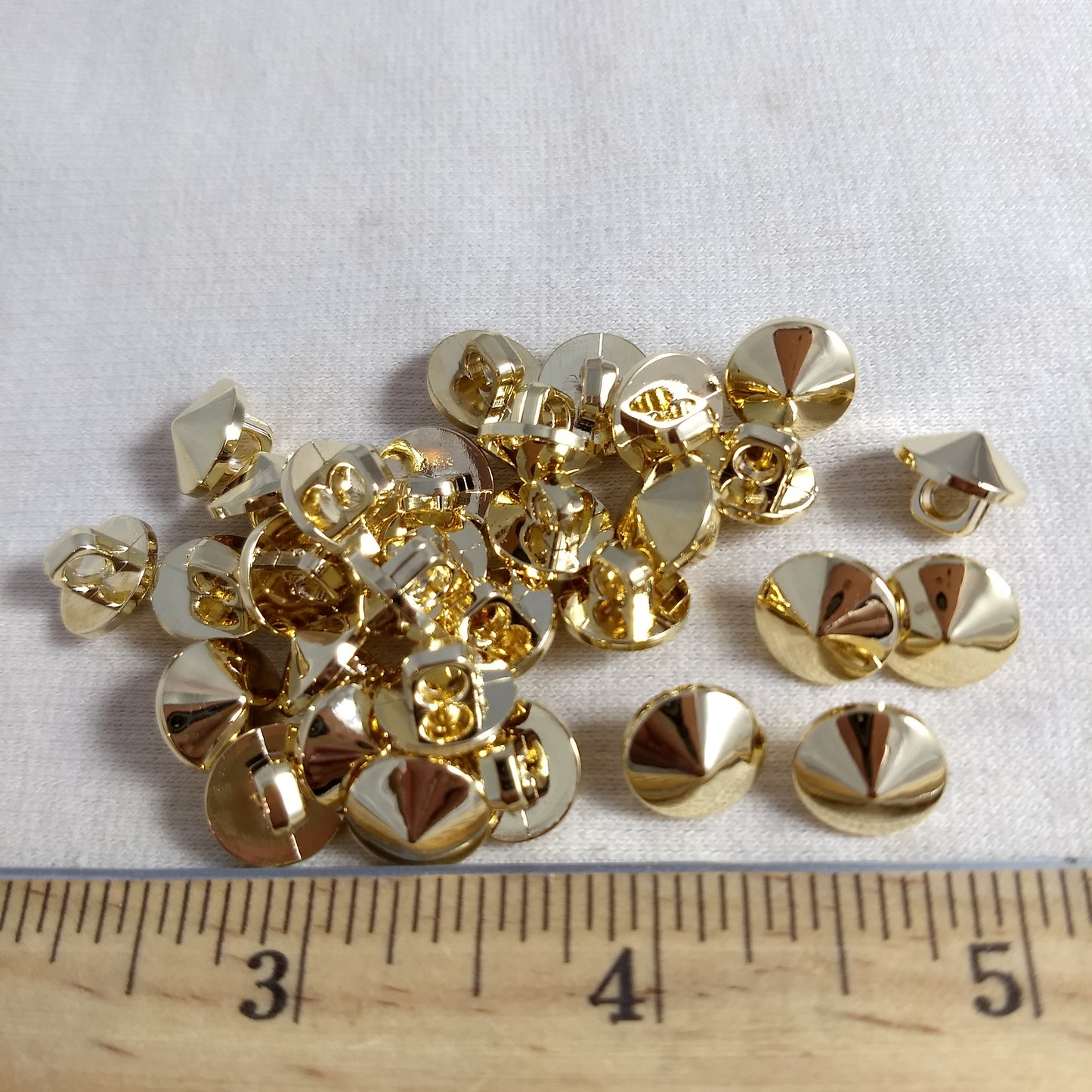 Button #EPT1008 #Shank #Gold #Pyramid #ABS #10pc