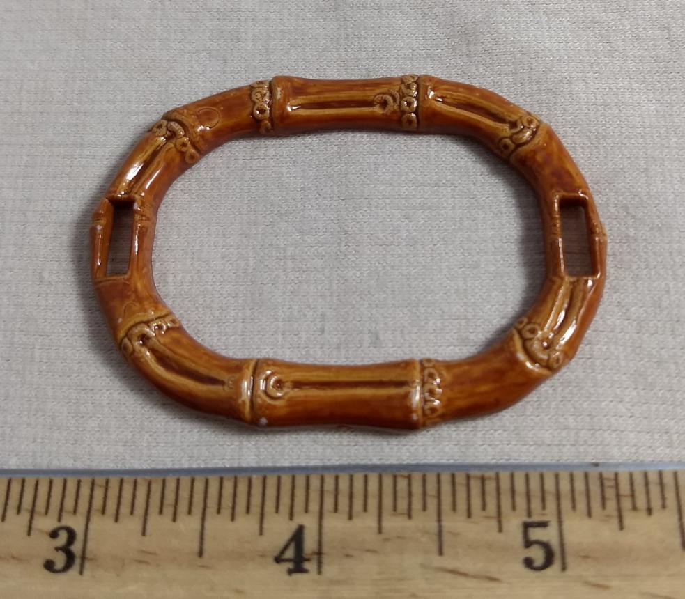 #Buckle #C-52 #Brown #Imitation-Bamboo #Flat-Back #Connector 1pc