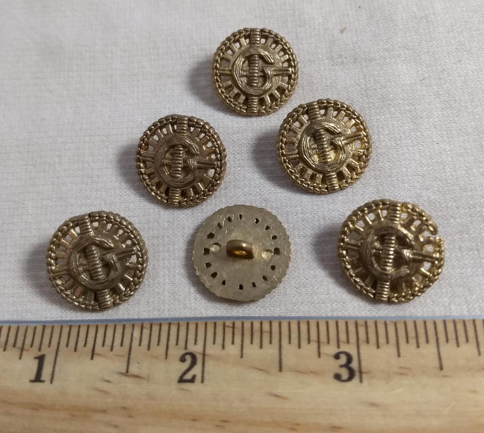 Button #6136 #Shank #Antique-Gold #Metal #10pc