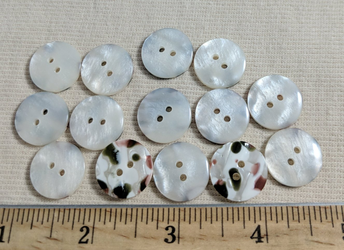 Button 1111 #2 Hole #Pearl #Imitation #Shell #10pc