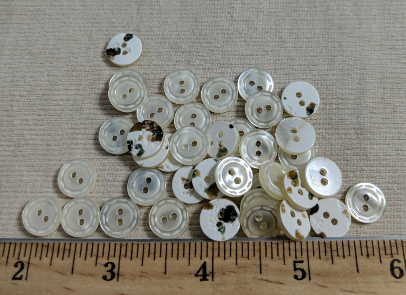 Button #Yoko505 #2 Hole #Pearl #Rim #Imitation #Shell #10pc