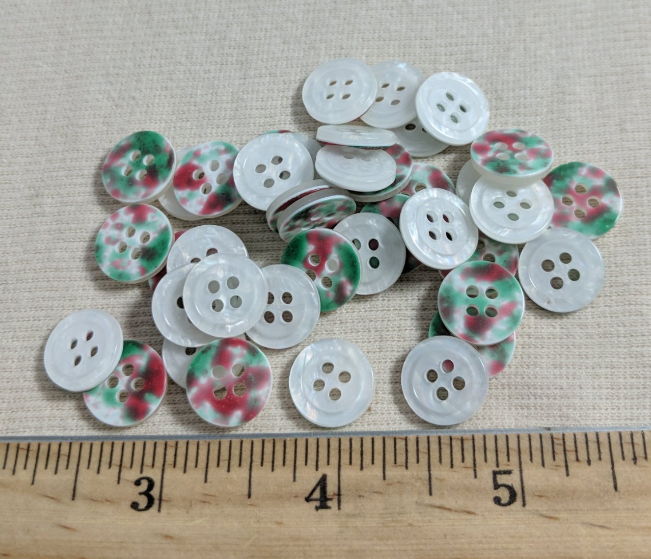 Button #21777 #4 Hole #White #Rim #Imitation #Shell #10pc