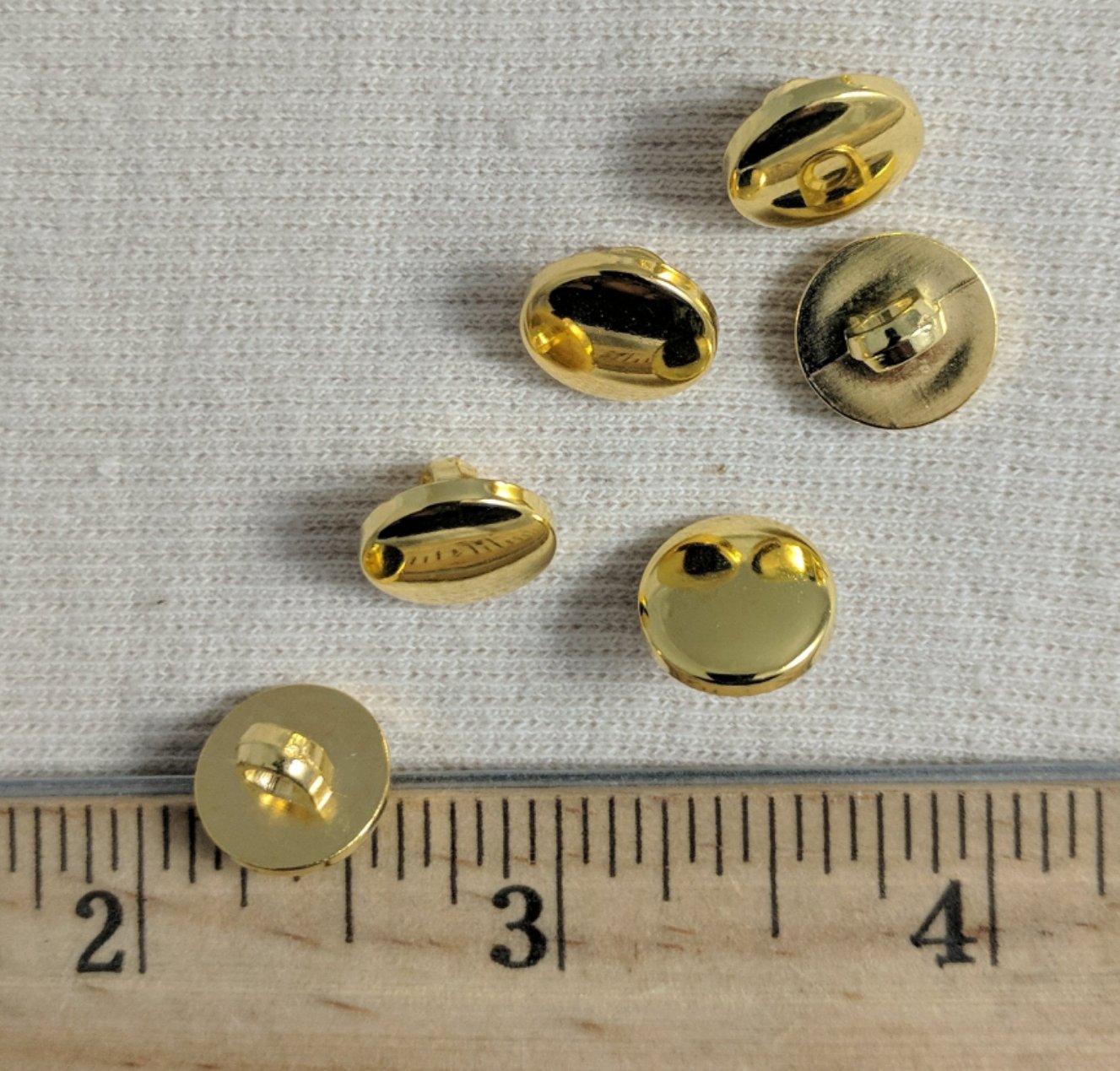 Button #MK7586 #Shank #Gold #Flat-Top #ABS #10pc