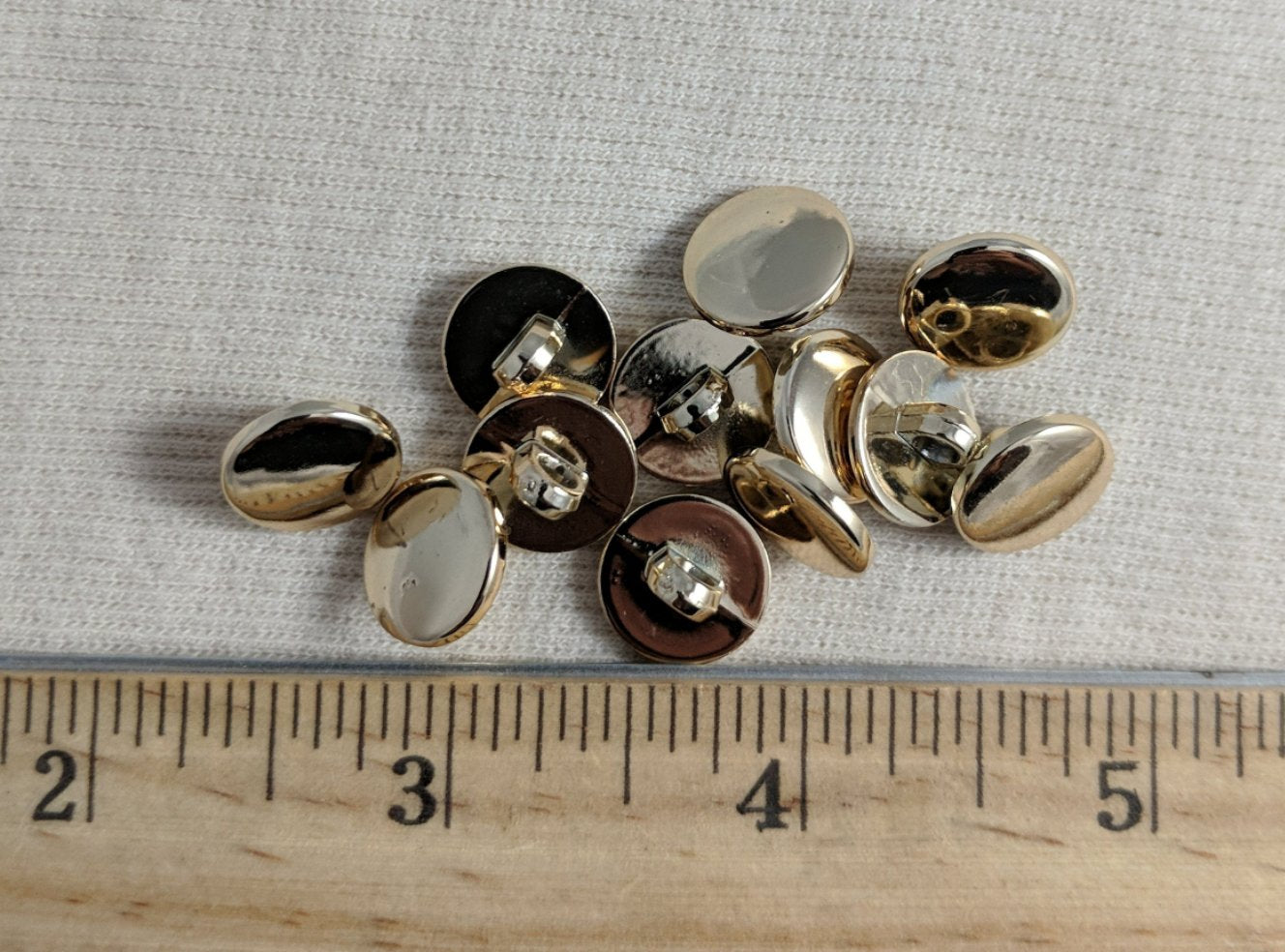 Button #MK7586 #Shank #Gold #Flat-Top #ABS #10pc