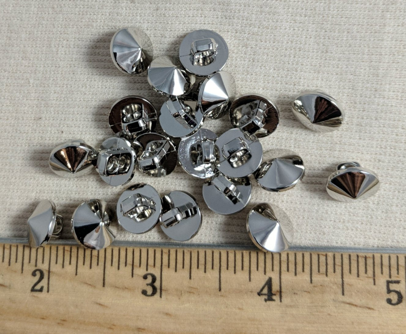 Button #EPT1008 #Shank #Silver #Pyramid #ABS #10pc