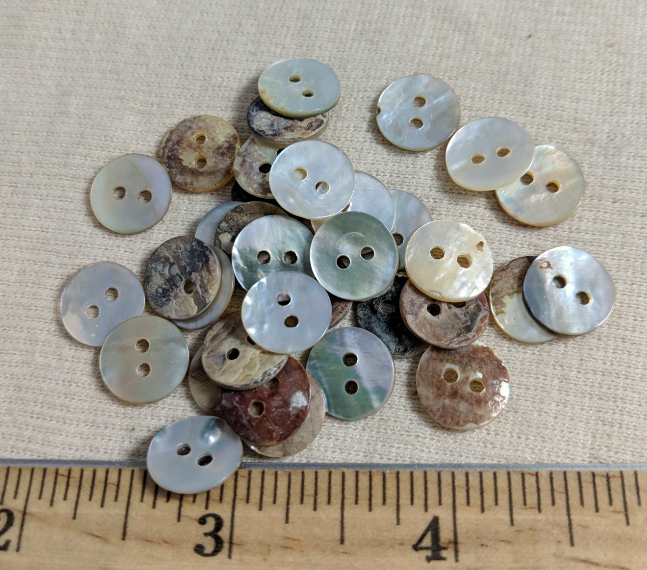 Button #Akoya #2 Hole #Shell #10pc
