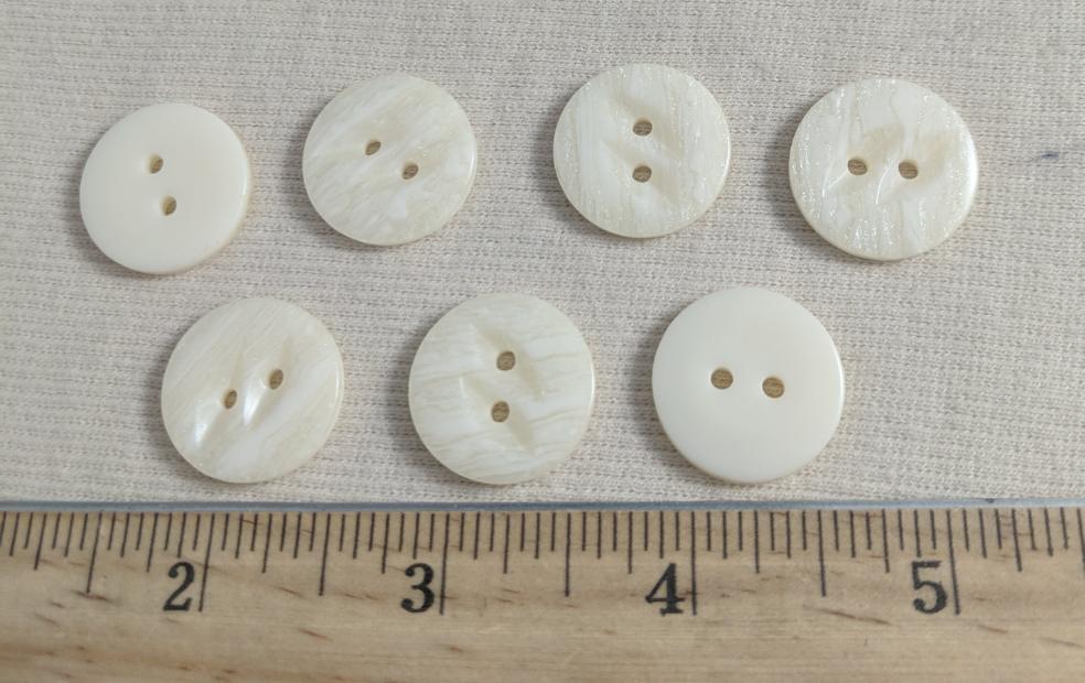 Button #1338 #2 Hole #Cream #Polyester #10pc