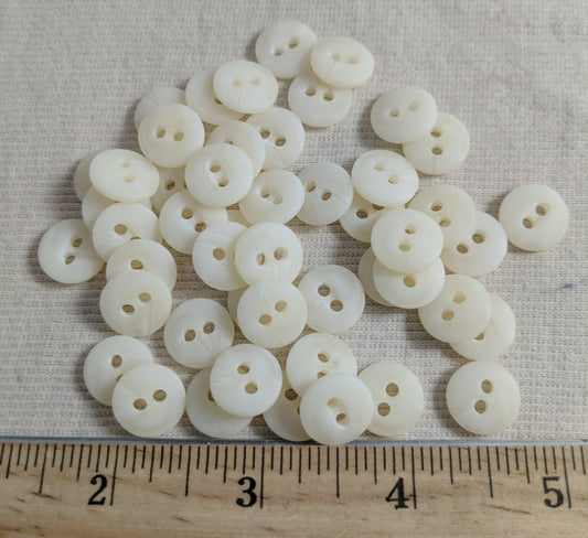 Button #Basic #2755 #2 Hole #White #Polyester #10pc
