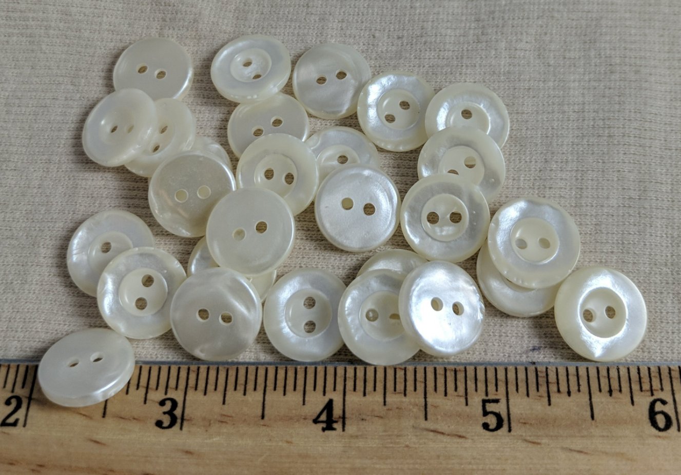 Button #1343 #2 Hole #Pearl #Rim #Basic #Polyester #10pc