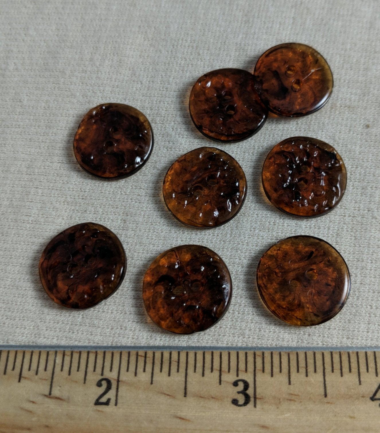 Button #Y1380 #2 Hole #Brown #Polyester #10pc