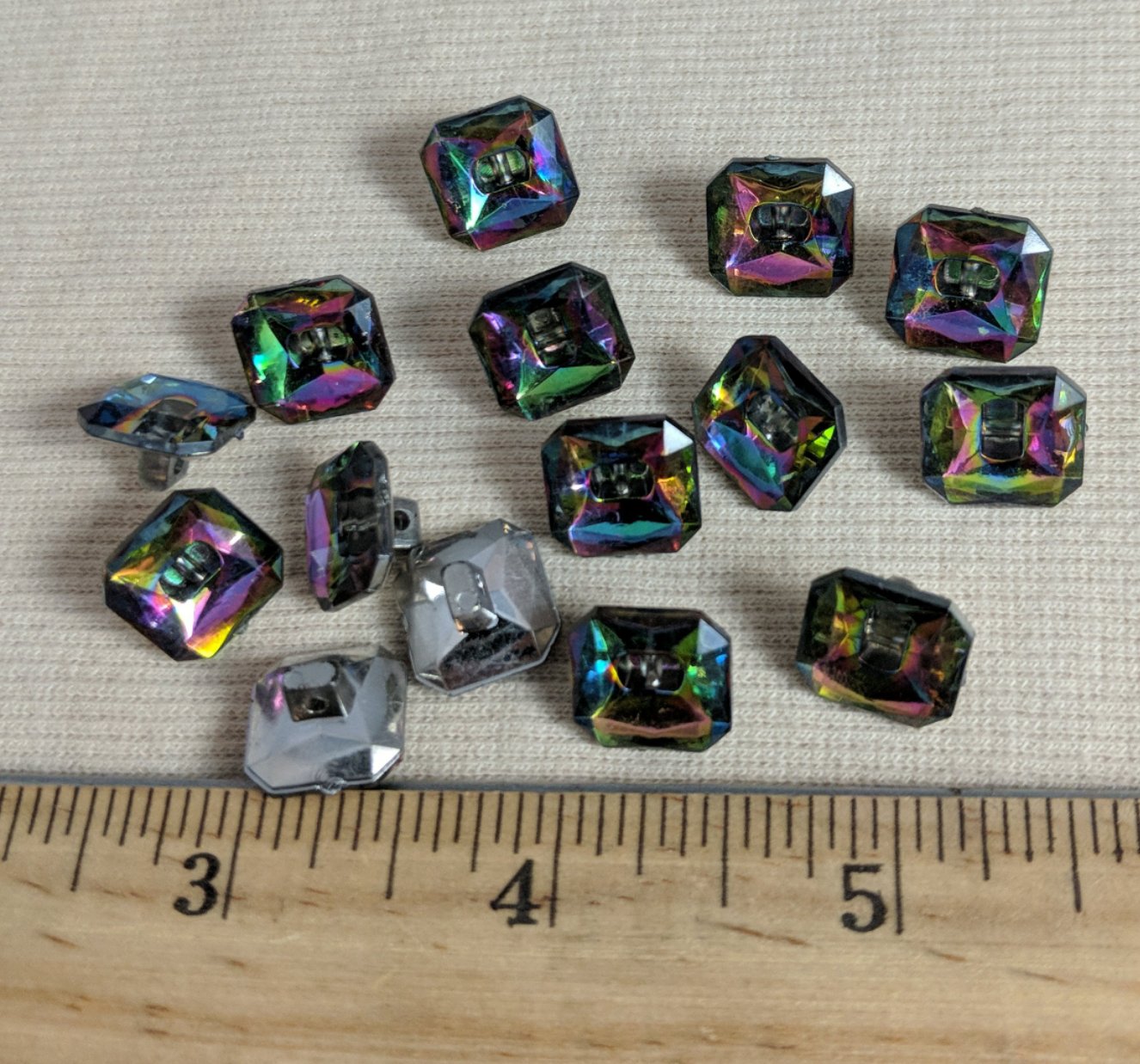 Button #RA147 #Shank #Rainbow #Acrylic #10pc