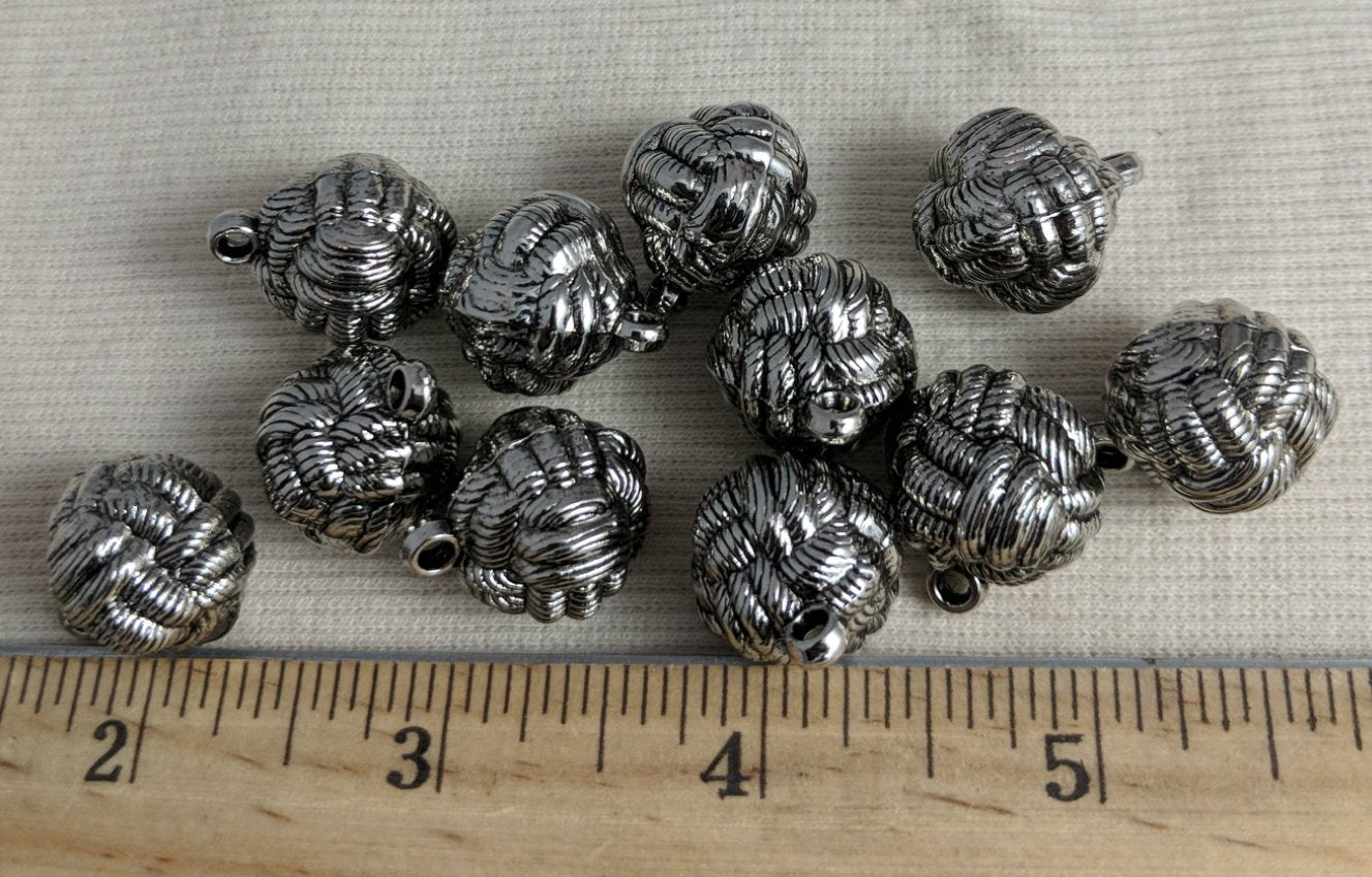 Button #Y1456-Knot #Shank #Antique-Silver #ABS #10pc
