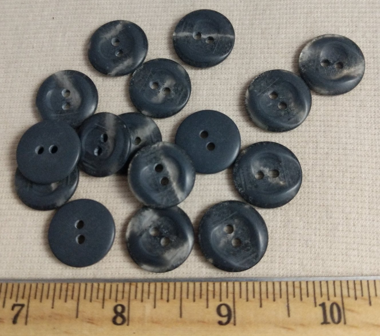 Button #P9023 #2 Hole #Grey #Imitation #Horn #Polyester #10pc