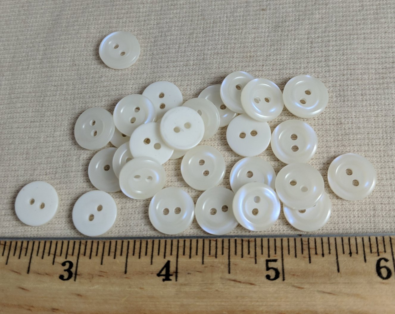 Button #2009 #2 Hole #White #Rim #Basic #Polyester #10pc