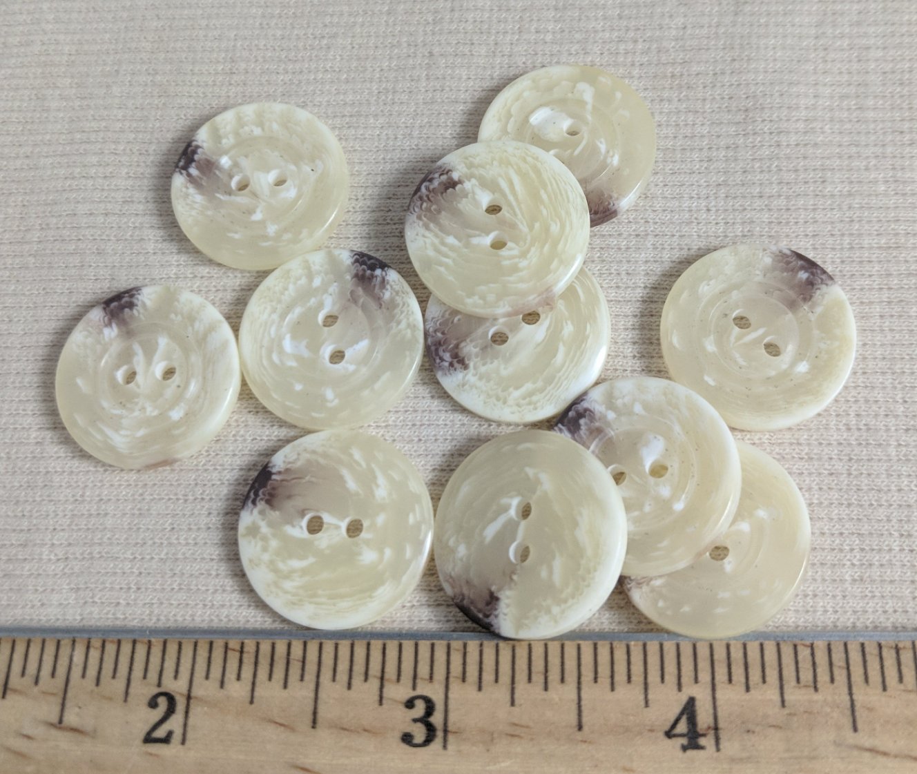 Button #96005-1 #2 Hole #White #Rim #Imitation #Horn #Polyester #10pc