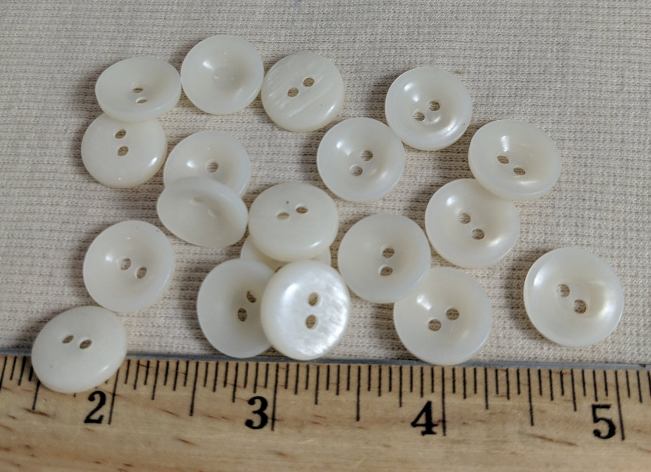 Button #1348 #2 Hole #Pearl-White #Polyester #10pc