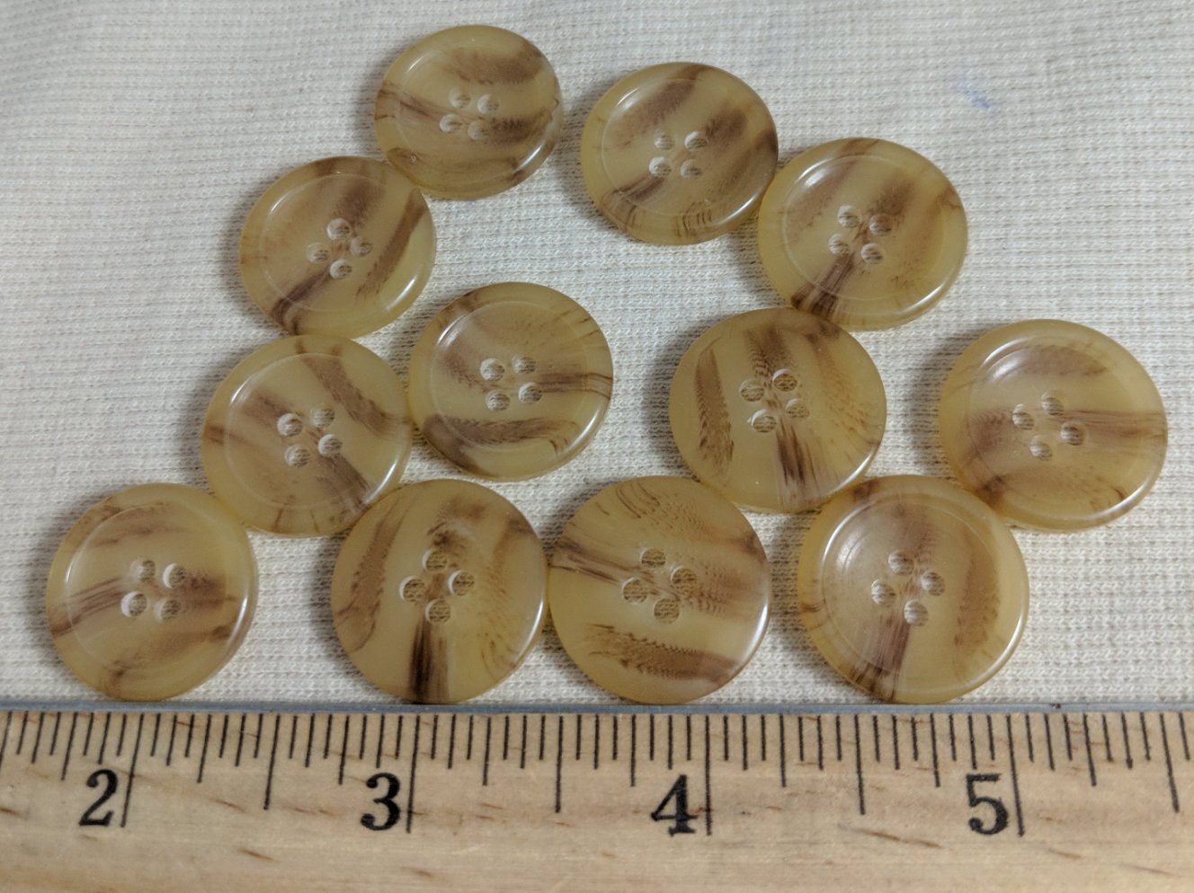 Button #3 #4 Hole #Brown #Rim #Imitation-Horn #Polyester #10pc