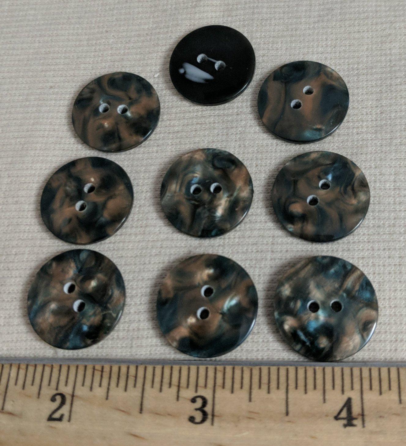 Button #60254 #2 Hole #Multi #Polyester #10pc