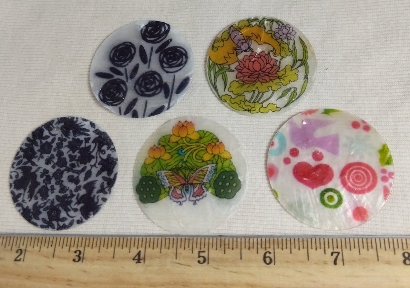 Pendant #R #One-Hole #Animal #Flower #Real-Shell #Set #5pc