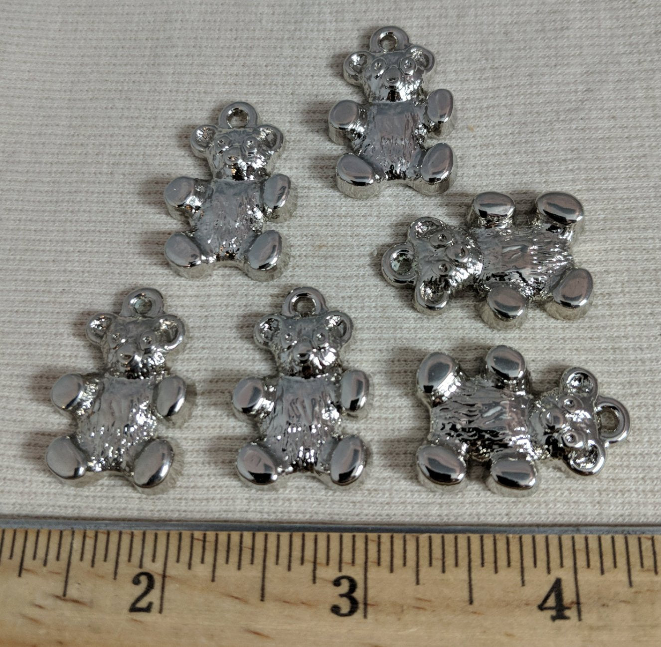 Charm-Pendant #DK817 #Silver #Bear #Zipper-Pull #ABS #10pc