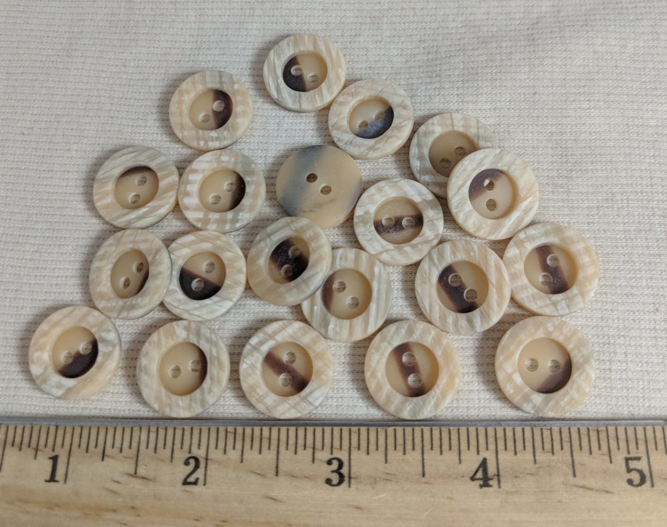 Button #98 #2 Hole #Cream #Rim #Polyester #10pc