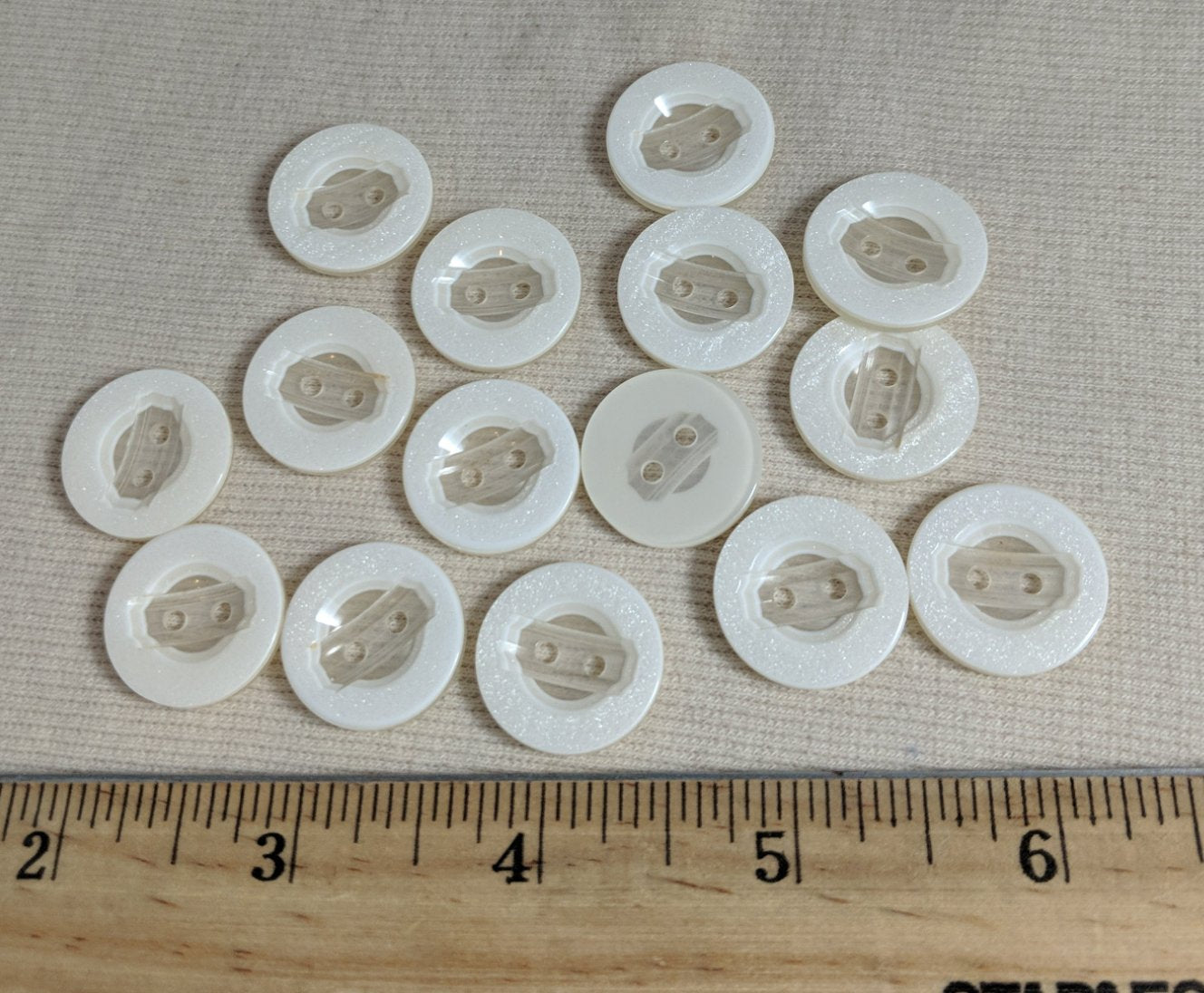 Button #98116 #2 Hole #Cream #Rim #Nylon #10pc