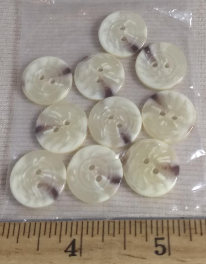 Button #96005-1 #2 Hole #White #Rim #Imitation #Horn #Polyester #10pc