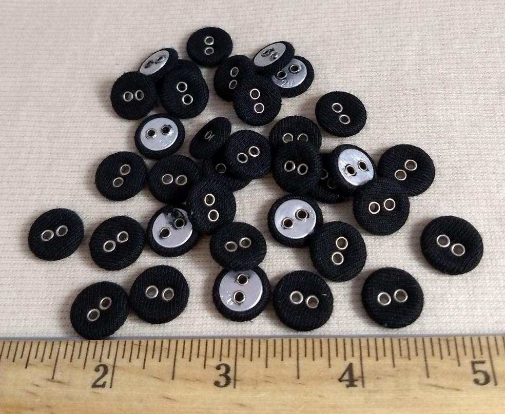 Button #Covered #2-Hole #Black #Eyelet #10pc
