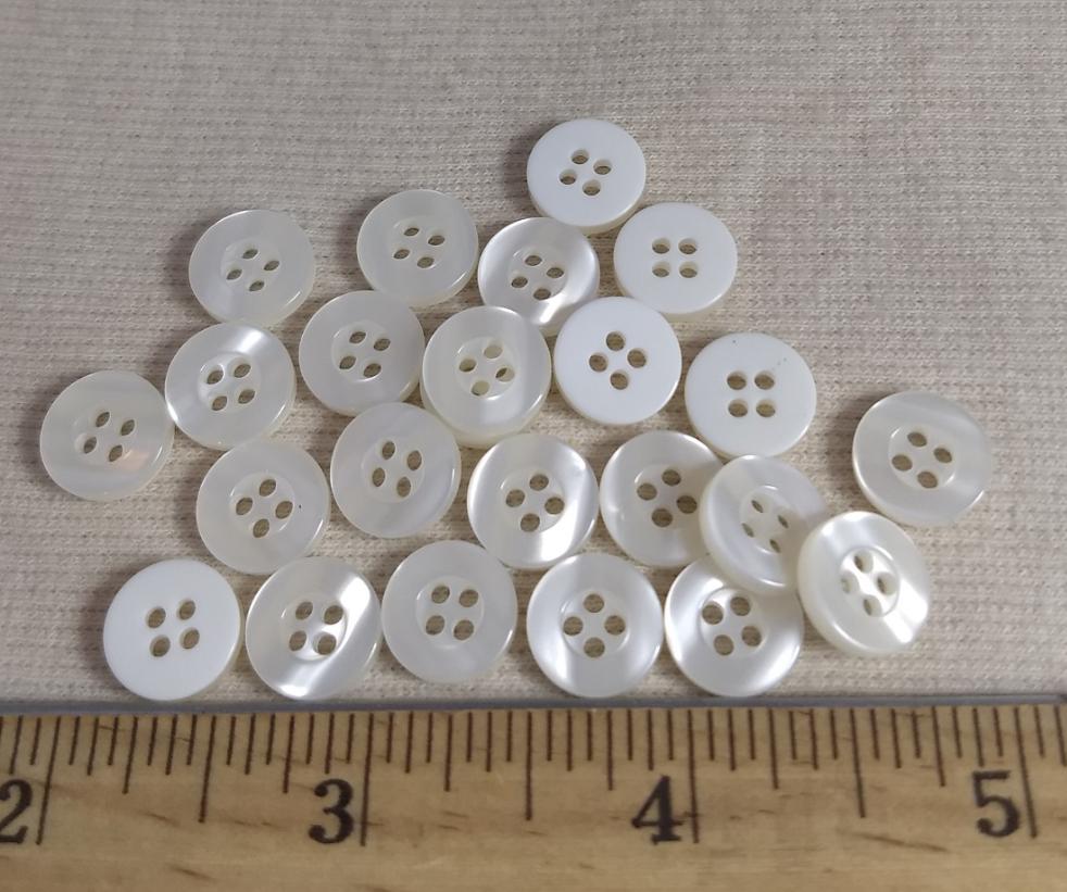 Button #PC700 #4 Hole #Pearl #Rim #Basic #Polyester #10pc