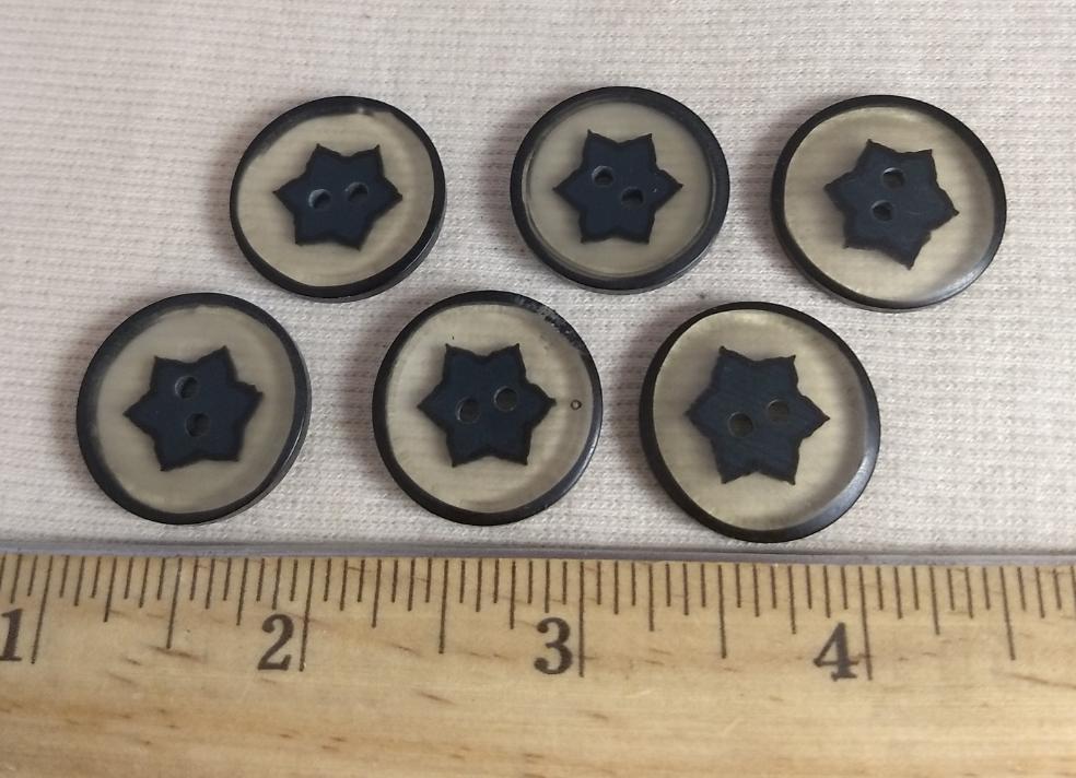 Button #3821 #2 Hole #Black #Rim #Abs #10pc