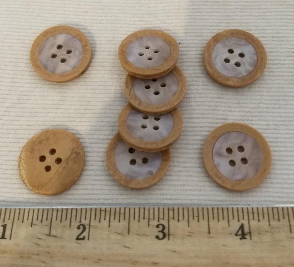 Button #30002 #4 Hole #Brown #Imitation #Wood #10pc