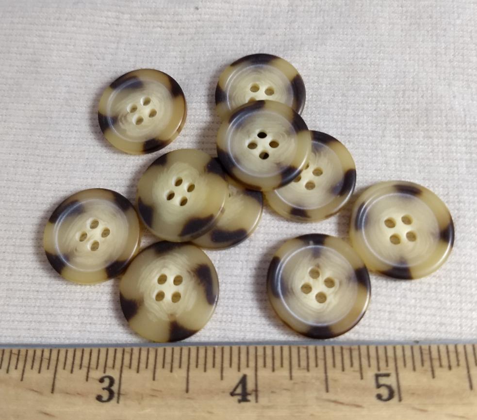 Button #HS9160 #4 Hole #Brown #Imitation #Horn #Polyester #10pc