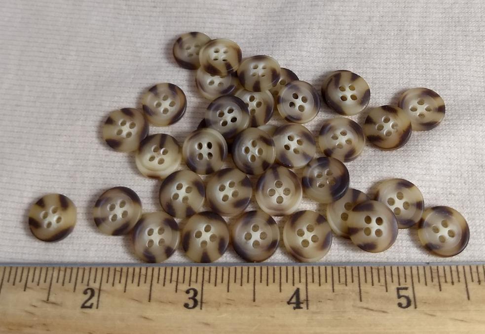 Button #HS9160 #4 Hole #Brown #Imitation #Horn #Polyester #10pc