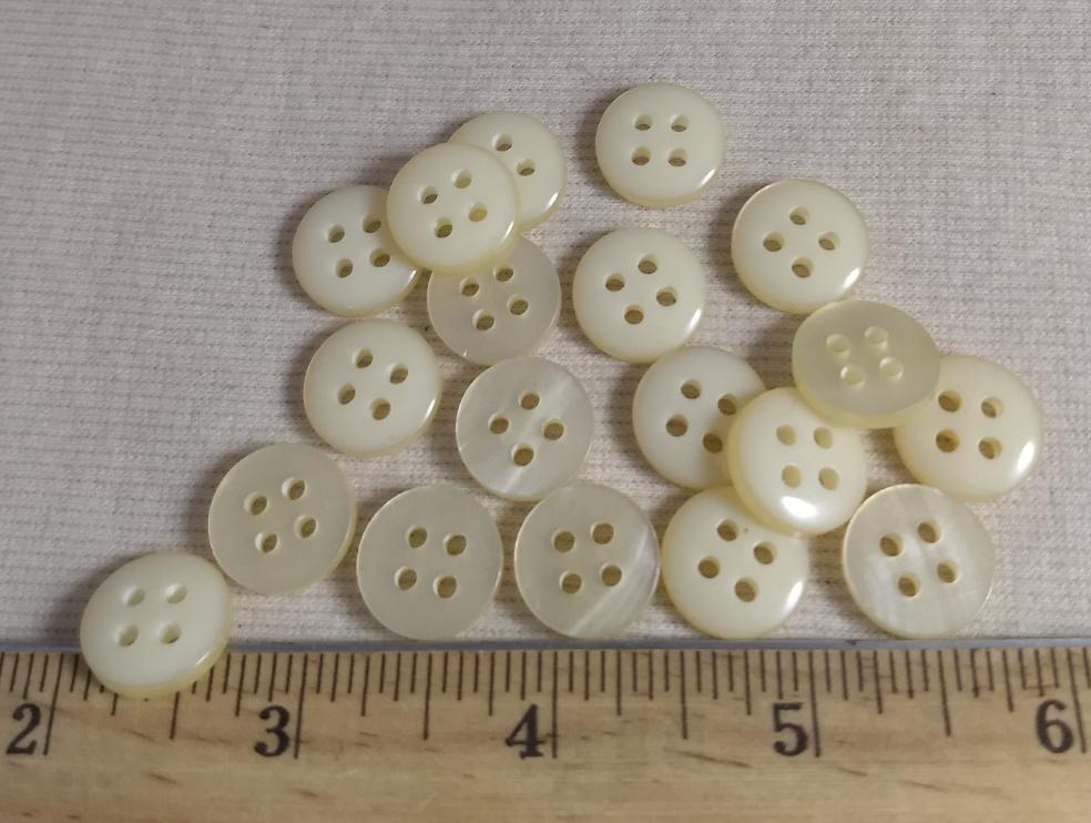 Button #229 #4 Hole #Cream #Polyester #10pc