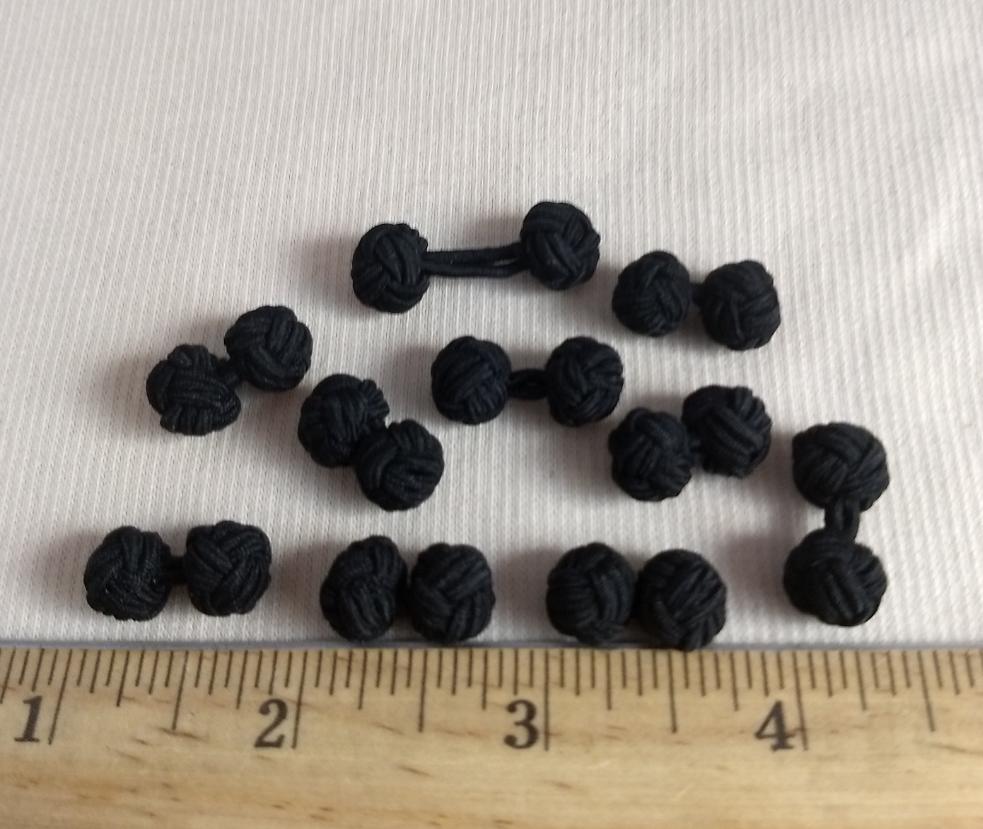 Button #MB2105-2 #Black #Braided #Frog #Fastener #Fabric #Nylon #10pc