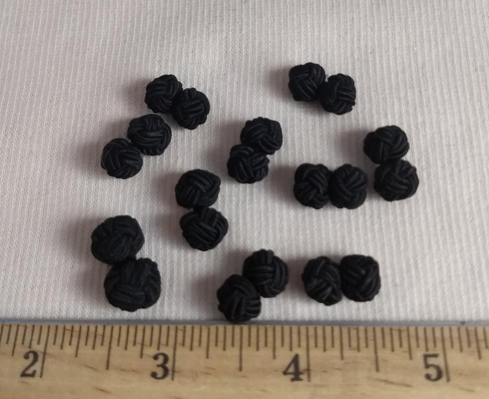 Button #MB2105-2 #Black #Braided #Frog #Fastener #Fabric #Nylon #10pc